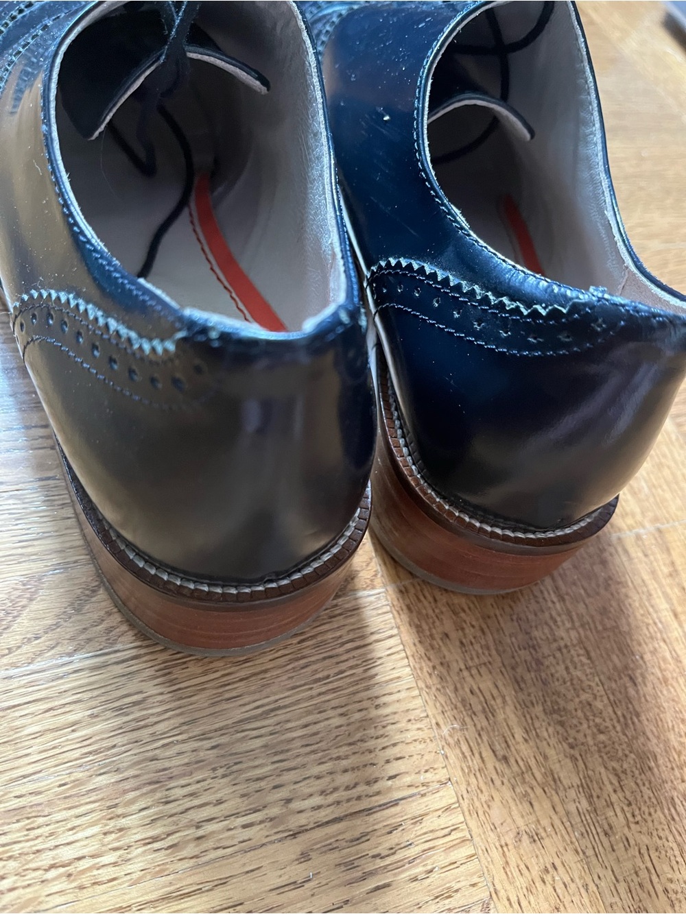 Boden Navy Patent Leather Wingtip Loafers - Picture 9 of 9